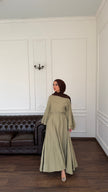 Fließendes Maxi Kleid mit Volantärmeln