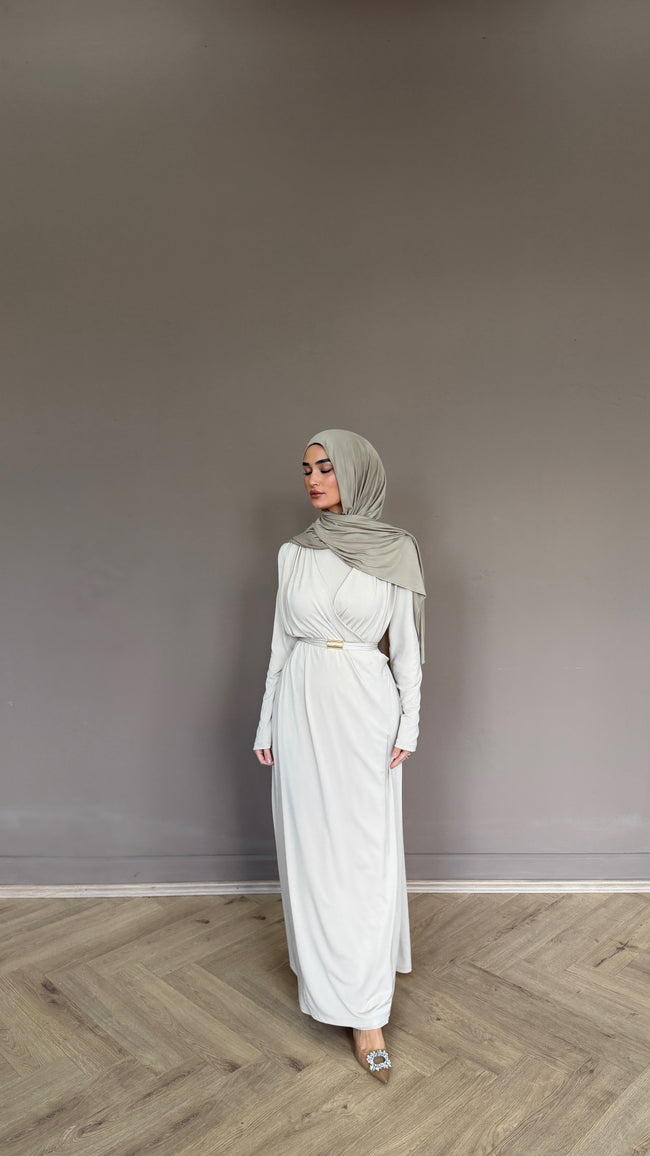 Elegantes Drapiertes Maxi Kleid mit Schleppe