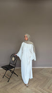 Satin Kleid mit Fledermausärmeln