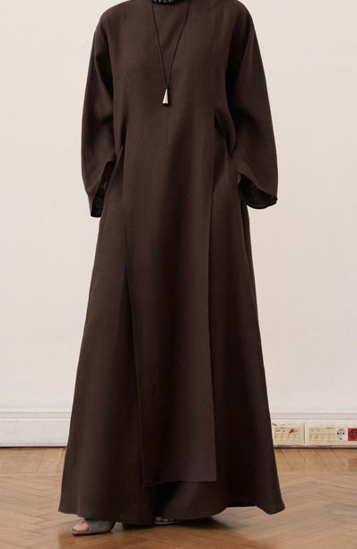 Leinenbluse mit Schlitzdetails